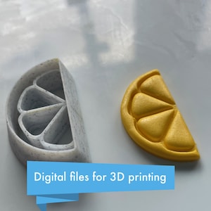 Lemon slice combined stamp/cutter STL file