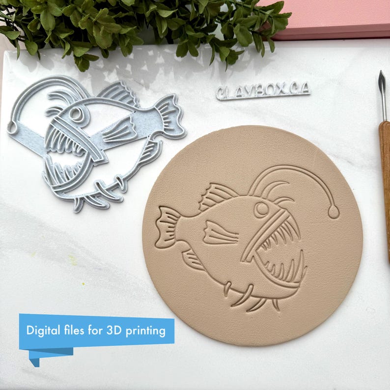 Angler Fish Pottery Stamp – STL Digital File – 3D Printable Ceramic ...
