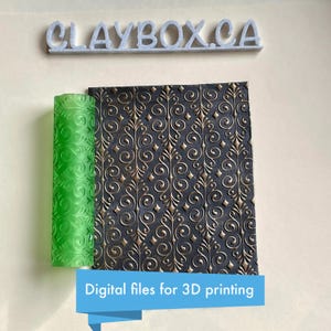 アールデコ調のテクスチャローラー、3Dプリント用デジタルSTLファイル