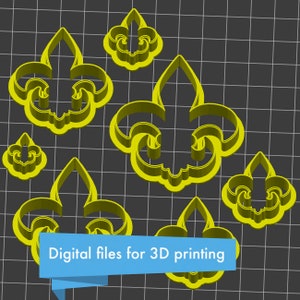 Fleur de lis cutter set STL file