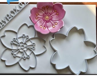 Cherry Blossom Large Stamp and Clay Cutter – 6 Sizes from 3” to 8” - Digital STL files for 3D printing