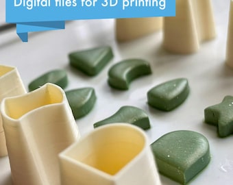 Stud Cutters Set 3 - Digital STL Files for Polymer Clay Earrings