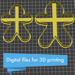 Gingerbread man large cutters - digital STL files - set of four