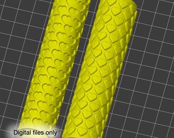 Rouleau à texturer en forme de cœurs pour pâte polymère - Fichiers STL numériques pour impression 3D