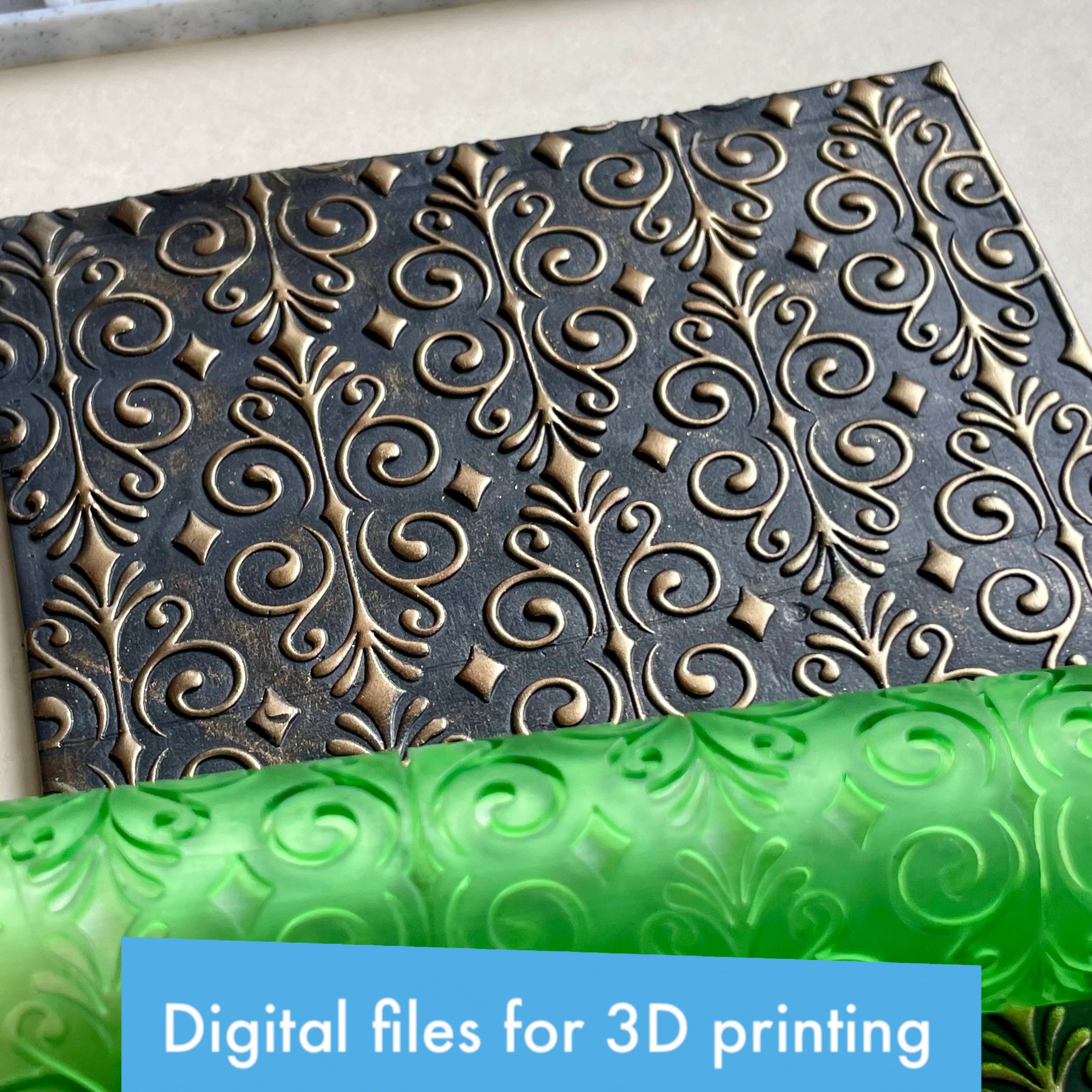 Digital STL File Flowerstexture Roller for Polymer Clay, Diy