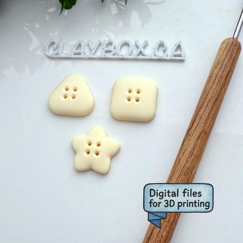 3D Printed Button STL Files - Sewing Buttons for 3D Printing - Digital ...