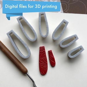 Slim Teardrop Polymer Clay Cutters - Digital STL Files for 3D Printing