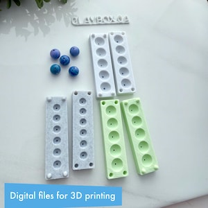 Polymer Clay Multi Bead Hole Maker | 3D Printable STL Files | Bead Drilling Jig for 6mm 8mm 10mm 12mm 14mm Beads