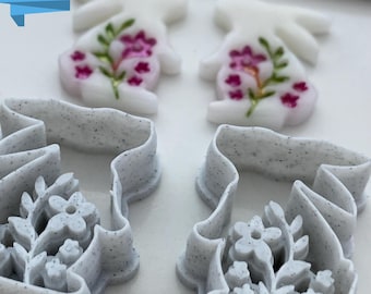 Floral Bunny Cutter Set - Digital STL Files for Polymer Clay Cutters