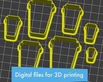 Coffee Cup Polymer Clay Cutter Set - Digital STL Files