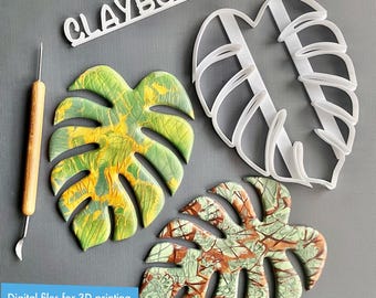 Large Monstera Leaf Clay Cutter | Digital STL File for 3D Printing | 3 Sizes