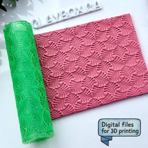 Djungeltexturrulle - Digital STL-fil för 3D-utskrift - Polymer Clay Texture Tool
