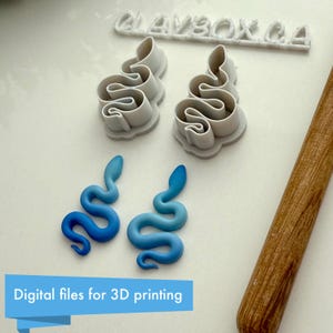 Snake polymer clay cutter pair - Digital STL files - eleven sizes
