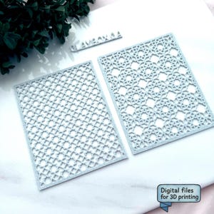 Moroccan Stencil Set STL – 4x5 Texture Panels for Clay & Crafts – 3D Print Files