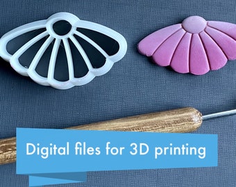 Daisy stempelsnijderset: 3D-print STL-bestand voor oorbellen van polymeerklei (digitale download)