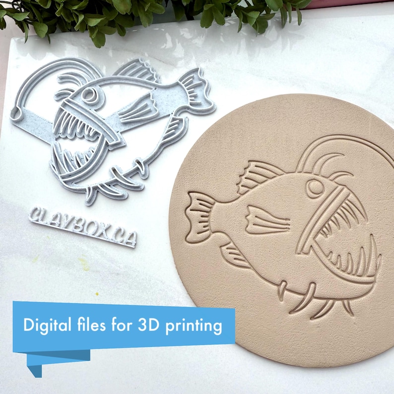 Angler Fish Pottery Stamp – STL Digital File – 3D Printable Ceramic ...