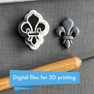 Conjunto de sellos y cortadores combinados con forma de flor de lis - Archivos STL digitales