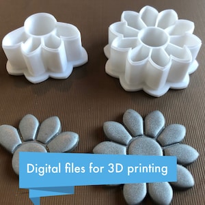 Set di taglierine per fiori di margherita - File STL digitali per argilla polimerica