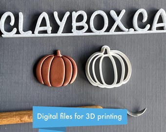 Pumpkin Stamp Cutter Set: Polymer Clay Earring STL Files (Digital Download)