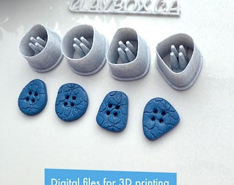 Organic Shape Button Cutters | Digital STL Files for 3D Printing