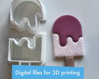 Juego de cortadores de arcilla polimérica con forma de piruleta derretida: archivos STL digitales para impresión 3D