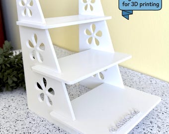 3D Printed Jewelry Display Shelf STL Files: Craft Show Stand (6" & 8")