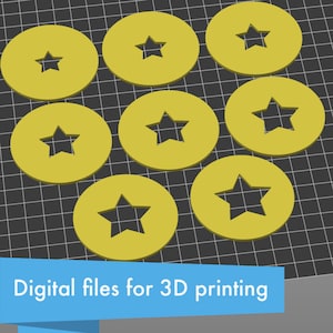 Pottery Extruder Die Set - Star Cutout | Digital STL Files for 3D Printing | 57mm (2.25”) | Compatible with Shimpo Handheld Extruder
