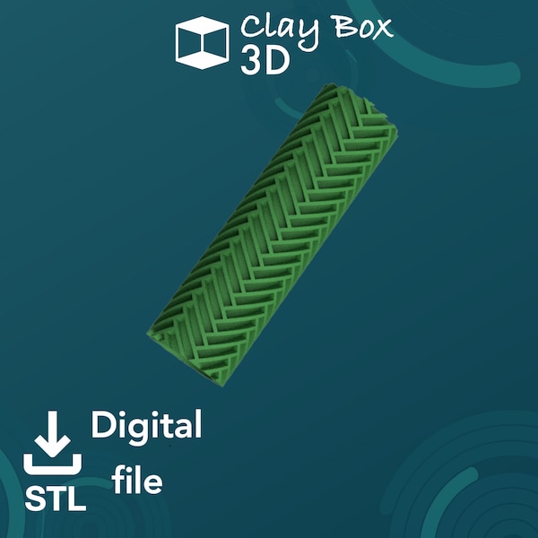 Herringbone Texture Roller / Digital STL File