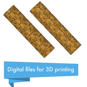 May include: Two brown 3D printed rollers with a floral design. Digital files for 3D printing.
