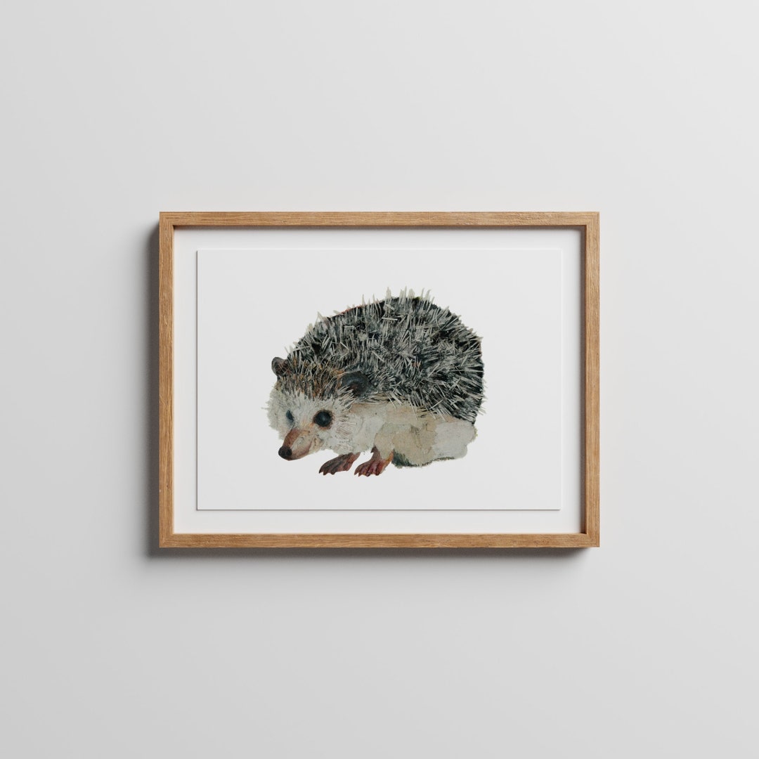 Hedgehog Art Made From Newspaper, Perfect for a Gift for a Hedgehog
