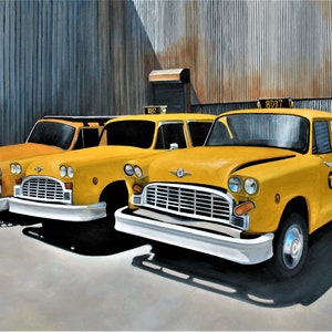 Art Print; &quot;Three Yellow Taxis&quot;