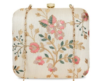 Pochette brodée beige, Pochette femme, Pochette Pochette Pochette Mariage, Pochette Soirée, Pochette Fête, Pochette Boho, Pochette Moderne