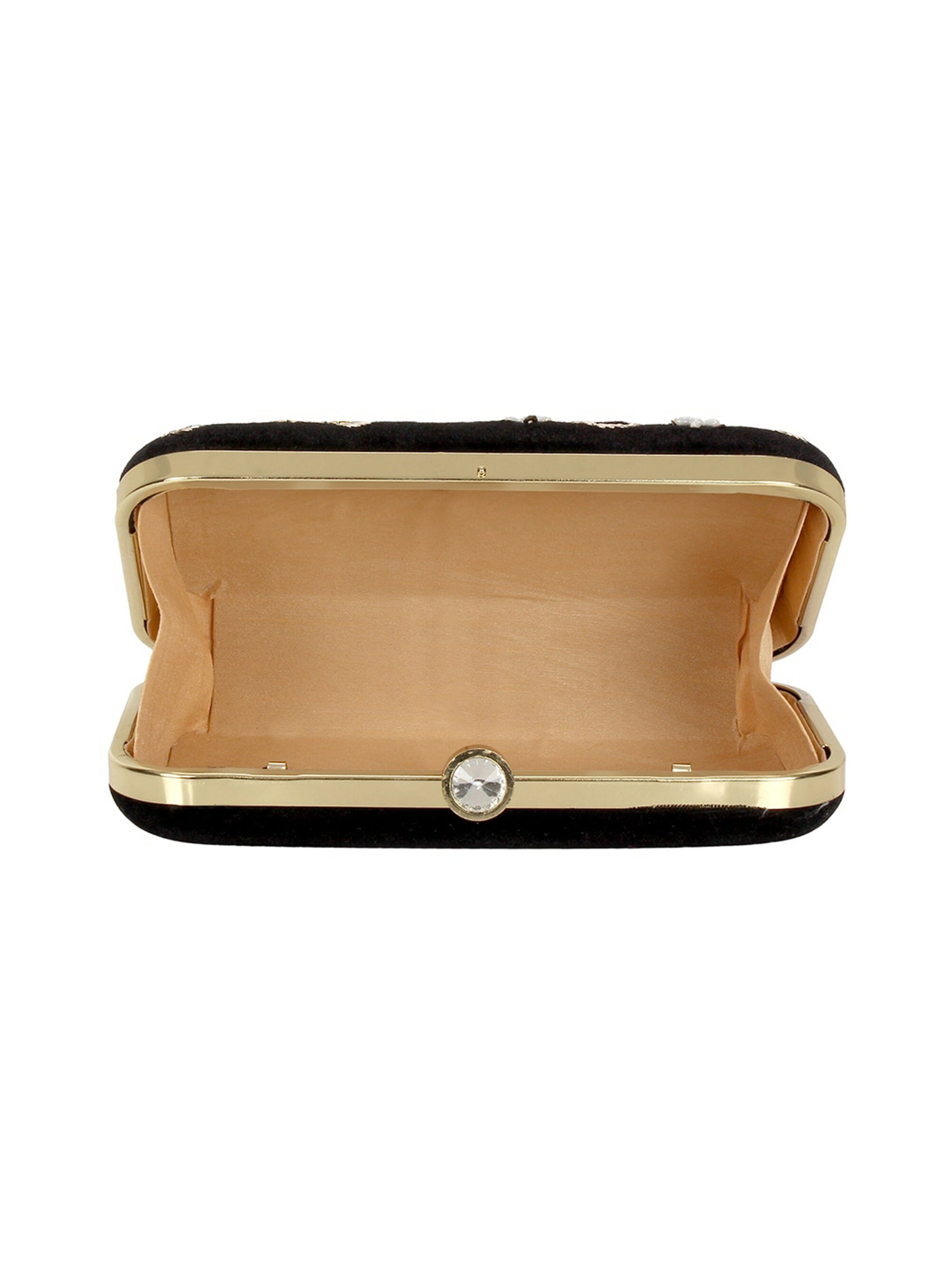 Beaded Embellished Black and Gold Box Clutch 4 Days