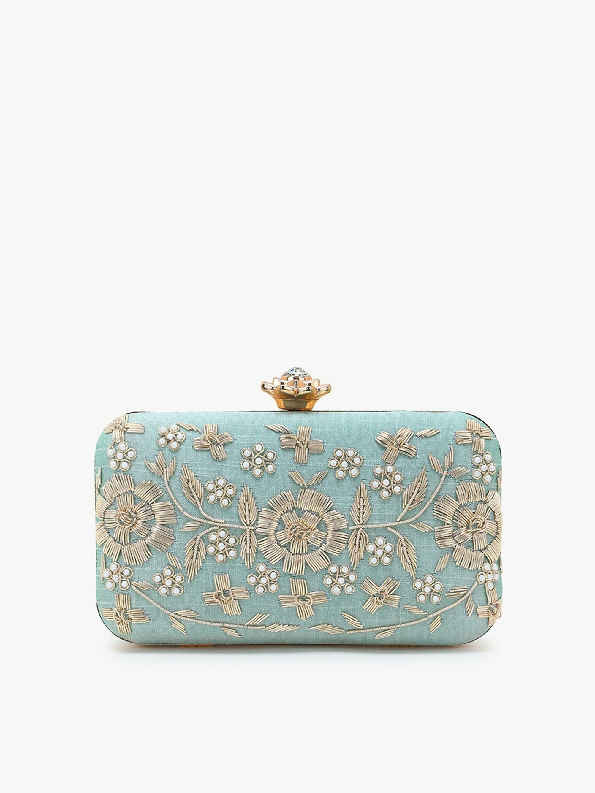 SEASIDE CLUTCH, GOLD METALLIC