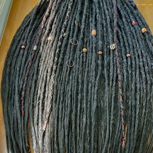Fullhead Set DE dreadlocks synthetic dreads extensions festival hair black dreadlocks temporary locs fake dreads with beads