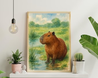 Capybara Watercolour Poster | Original Artwork