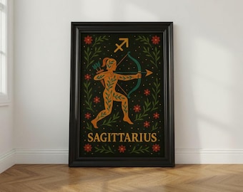 Sagittarius Zodiac Poster | Astrology Wall Art | Horoscope Print