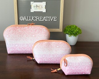 Set of 3 bags, Toiletry, Makeup Bags, Organized and Travel Bags, Cosmetic Bags, Water-resistant, Birthday, Anniversary, Mother's Day gift