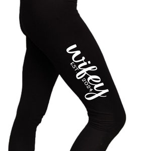 Wifey Leggings: Personalized Wedding Date Bridal Gift
