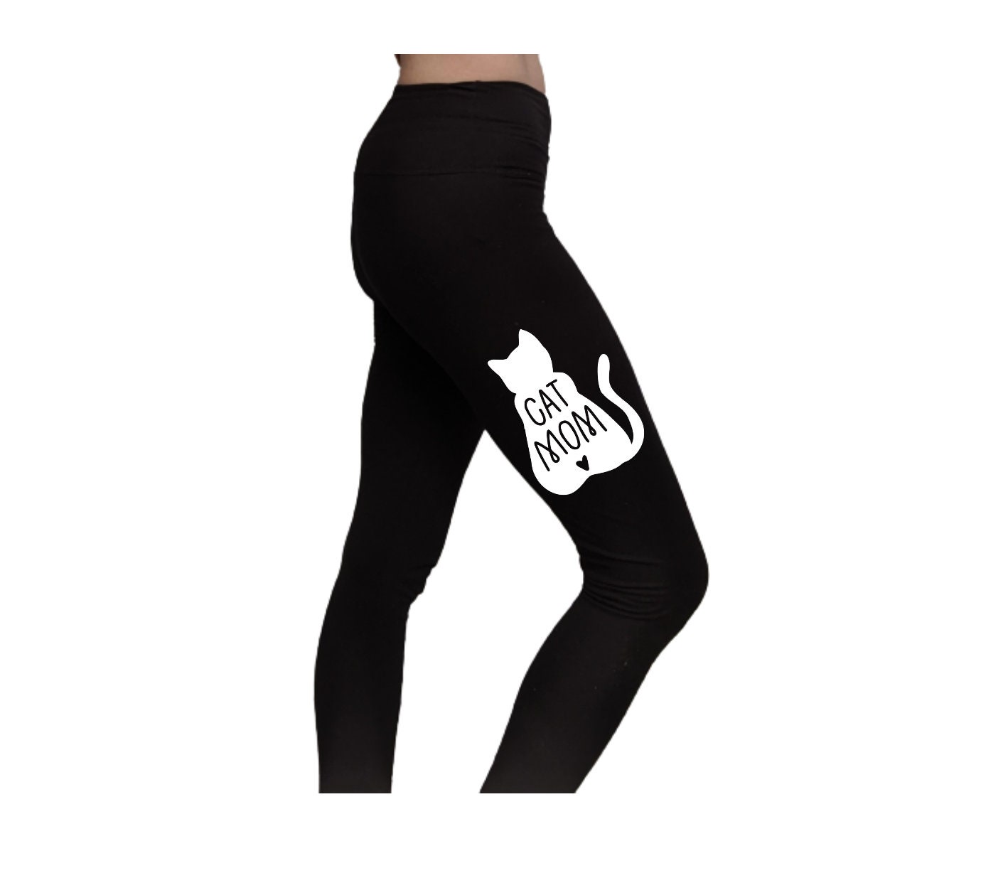 Womens Leggings, Flying Cat Galaxy Star Print Leggings, Funny