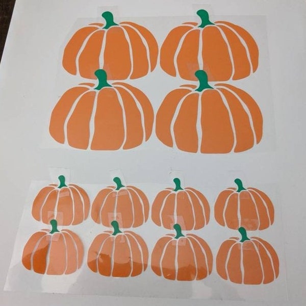 Pumpkins Iron on Decal SET,  Halloween Orange Glitter Pumpkins Decal for Clothes, Set of Halloween Pumpkins Heat Transfer Iron-ons