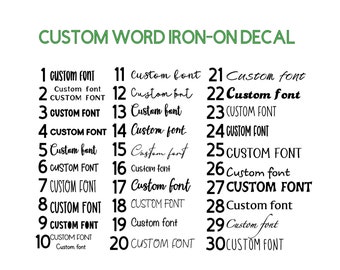 Custom Word Iron-On Decal: Name Heat Transfer Patch