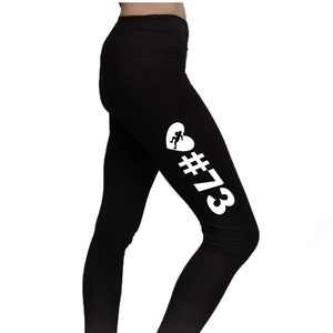 Sports Mom Leggings with Player Number, Personalized Football Leggings, Football Mom Pants, Player Number Leggings