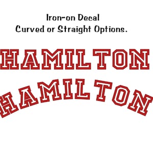 Iron-on Jersey Name Decal: Sports Lettering Heat Transfer