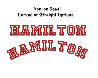 Iron-on Jersey Name Decal: Sports Lettering Heat Transfer