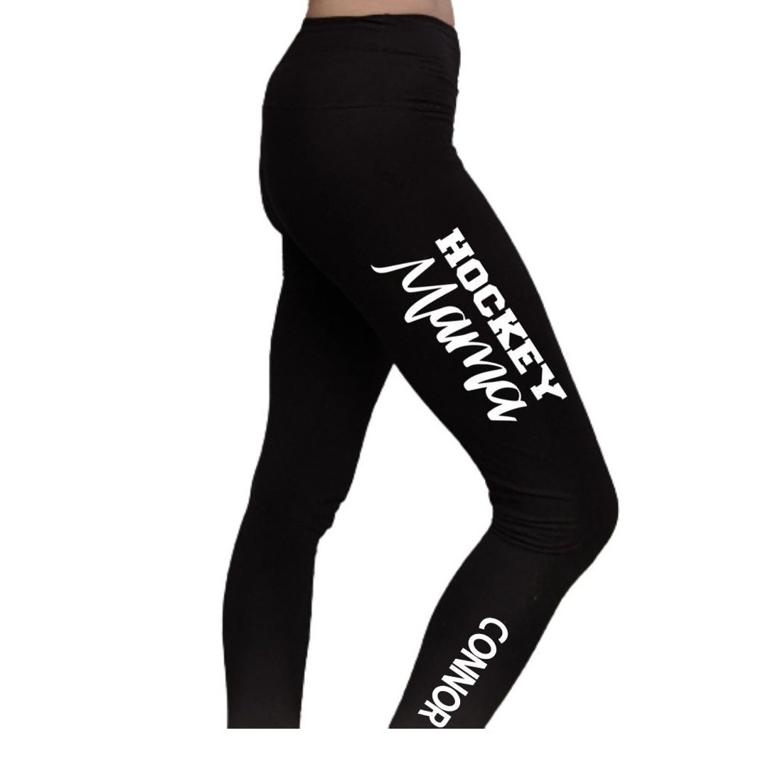 Hockey Mom Leggings With Player Name and , Personalized Hockey Mom ...