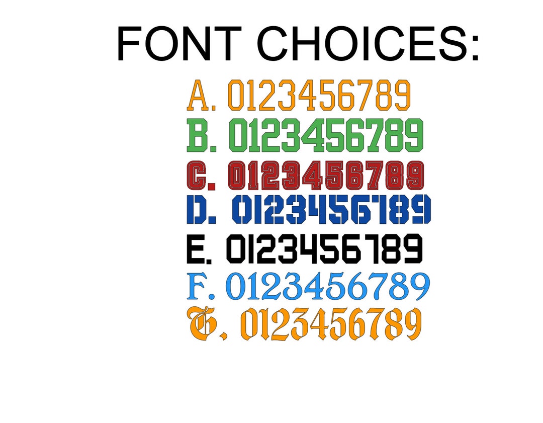 1 Color Ironon Jersey Number Decal, Sports Shirt Number Decal, Jersey