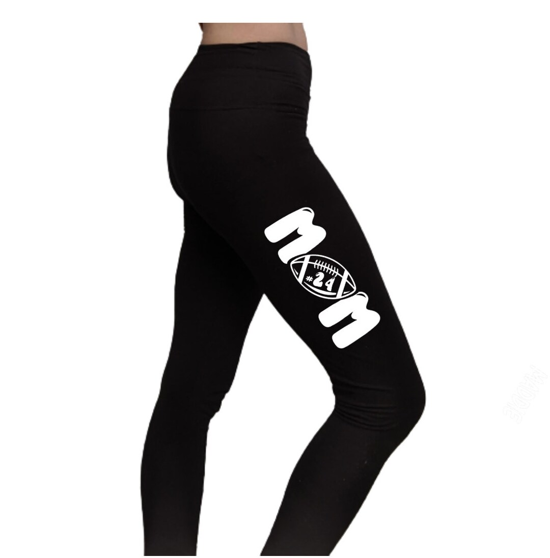Football Mom Leggings With Player Number, Personalized Football Mom ...