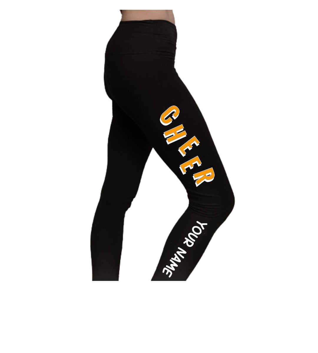 Cheer Team Leggings With Your Name and Team, Cheerleader Leggings With Your Text Added