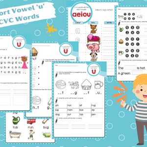 short vowel i cvc words worksheets etsy